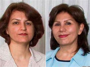 Fariba Kamalabadi (balra) és Mahvash Sabet, az iráni kisebbségi vallási vezetőség két női tagja.  A Bahá’í Nemzetközi Közösség megerősítette, hogy 2011. május 3-án, kedden a Gohardasht börtönből átszállították őket a quarchak-i börtönbe. (c) Bahá’í Nemzetközi Hírszolgálat news.bahai.org